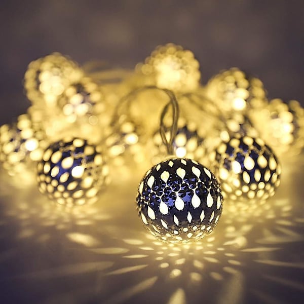 Ramadan Eid-lampor LED Marockansk boll ljusslinga 5m 40led