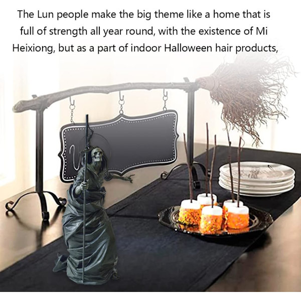 Halloween Skeletvægter Skulptur Grim Reaper Statue Gotisk Skulptur Harpiks Håndværk