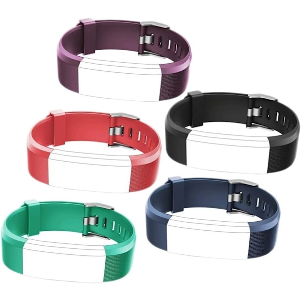 5 stk. udskiftningsremme til ID115Plus HR Smartband, justerbare, til fitness-smartwatch (sort, rød, blå, grøn, lilla)
