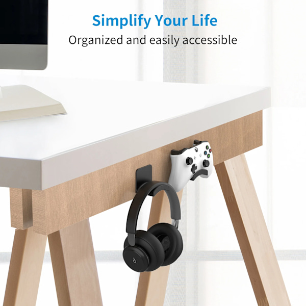 Sportlink Universal Hörlurar Stativ Gaming Controller Hållare Headset Display Rack Under Skrivbord Hänger Krok För Öronphone Väggfäste Vit Stativ
