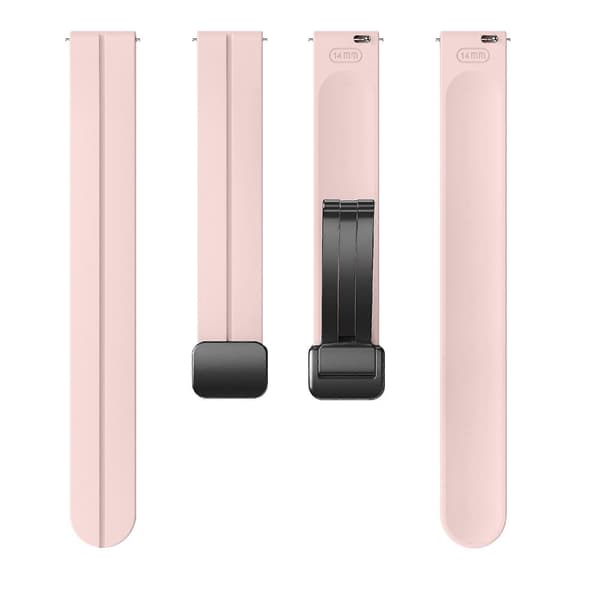 Silikonearmbånd til Garmin Lily 2 med magnetisk foldespænde Pin_max Pink Black Buckle