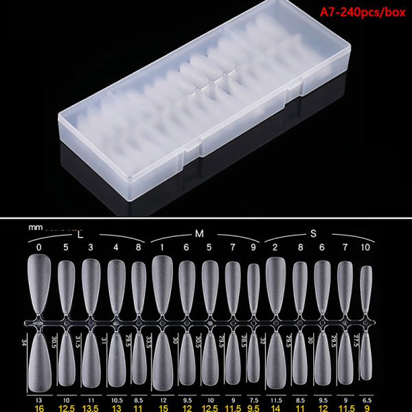 240 kpl Ranskalaiset kynsi kärjet Kirkkaat Tekokynnet Geeli Terävät Taide Akryyli S A7 SQBB