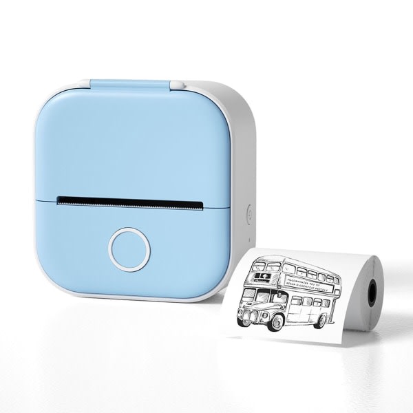 SQBB Mini Bluetooth-kompatibel skrivare Thermal hushållsskrivare som används i hemmakontorstudier Blue