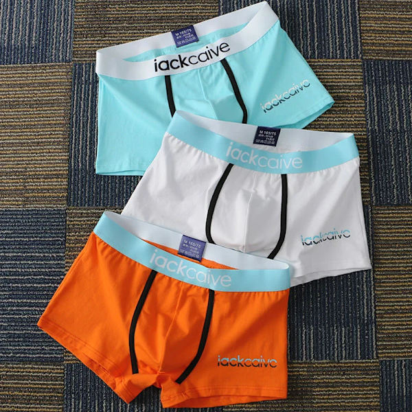 Miesten alushousut Puuvilla Herrundervaatteet Boxerit Painettu boxer Mukavat shortsit Herrundervaatteet L-3XL 3kpl Musta L 55-65KG