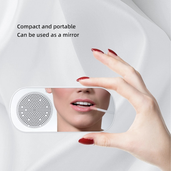 Multifunktionell Smart FM-radio Bluetooth-högtalare Väckarklocka Spegelklocka (rosa)