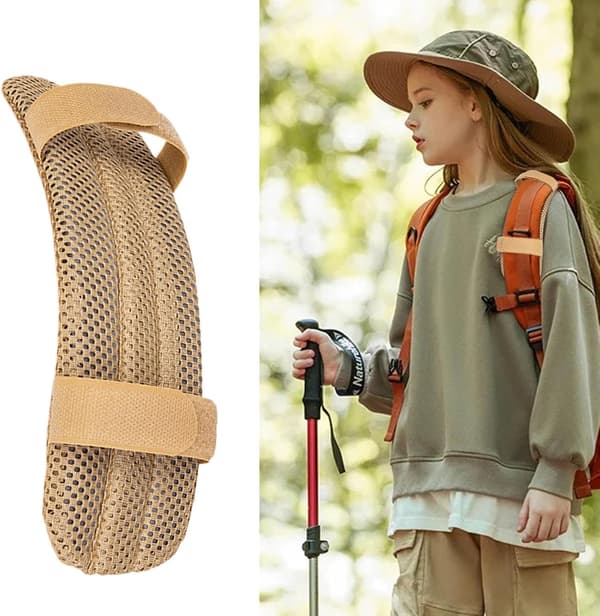 Justerbar Ergonomisk Axelremspad, Mesh-Vadderad Halksäker Ryggsäckskudde Khaki