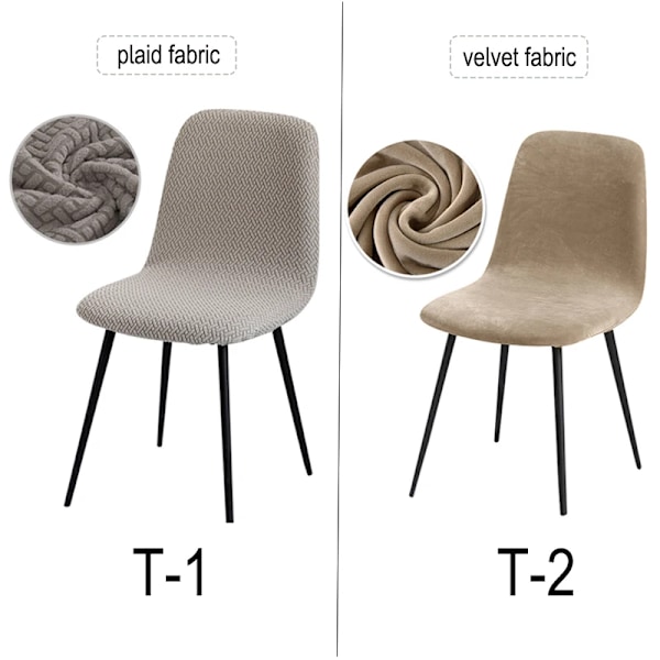 Högre Kvalitet Sammet Stolsöverdrag 1/2/4/6 St Töjbart Stolöverdrag För Matsal 2 Typ Av Tyger Stol Överdrag För Hemmet T2-24 2 Pieces