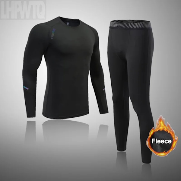 Sportunderkläder för män Fleece Thermal Compression Strumpbyxor Ski Bas Layer Träningsoverall Barn Vinter Thermal Underwear Running Set J set L