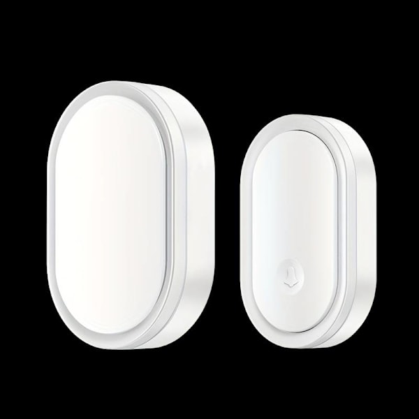 1 set trådlös dörrklocka batteridriven, blinkande trådlös dörrklocka för hemmet, 304,8 meter dörrklocka med 1 dörrklockknapp och 1 bärbar dörrklocka