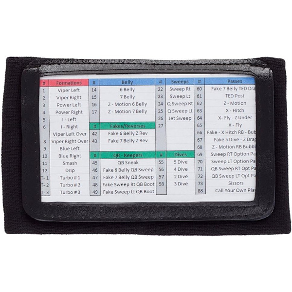 Armband för ungdomsfotboll, Mjukt armband för spelplaner för quarterback/softboll Black