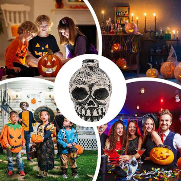 Keramisk Krågefløjte, Spooky Halloween Skallefløjte, Unikt Musikinstrument