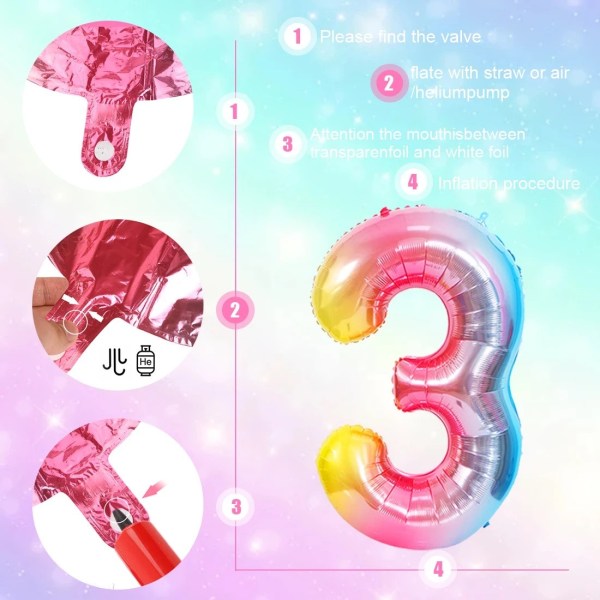 Unicorntema - 3 år - Ballonger kit