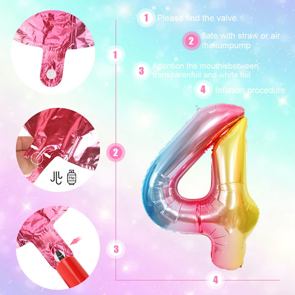 Ballonger 4 år Unicorntema