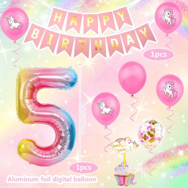 Unicorntema - 5 år - Ballonger kit
