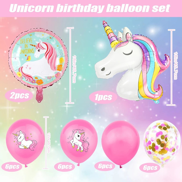 Ballonger 4 år Unicorntema
