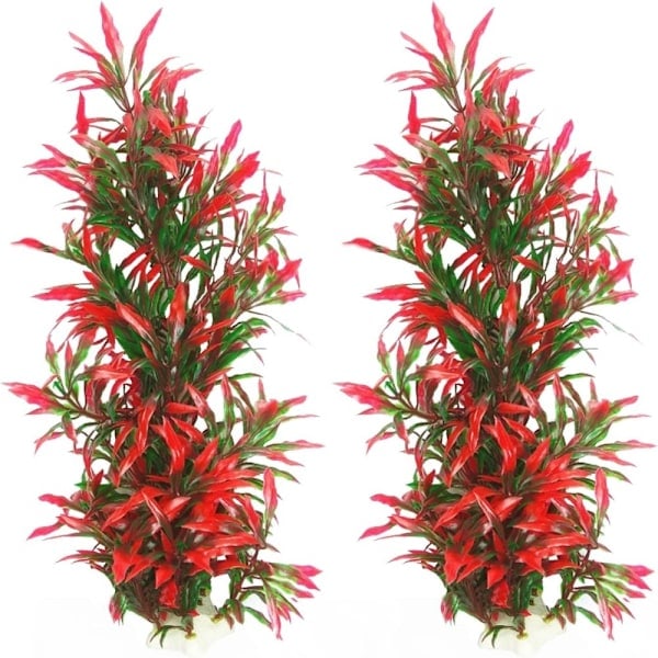 2 stk kunstige vannplanter for akvarium, reptilklatring