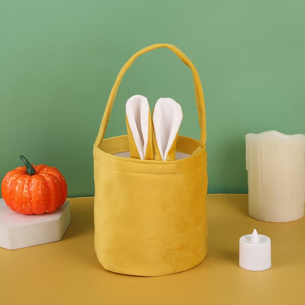 Easter Bunny Tote Bag with Rabbit Ear Basket, Party Gift Packaging, Easter Egg Box, Candy Bag (13*14.5cm)