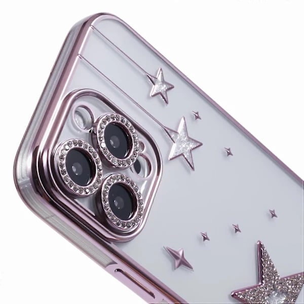 Case for iPhone 16 Pro Max 3D Bling Stars Electroplating TPU Transparent Mobile Case[co]
