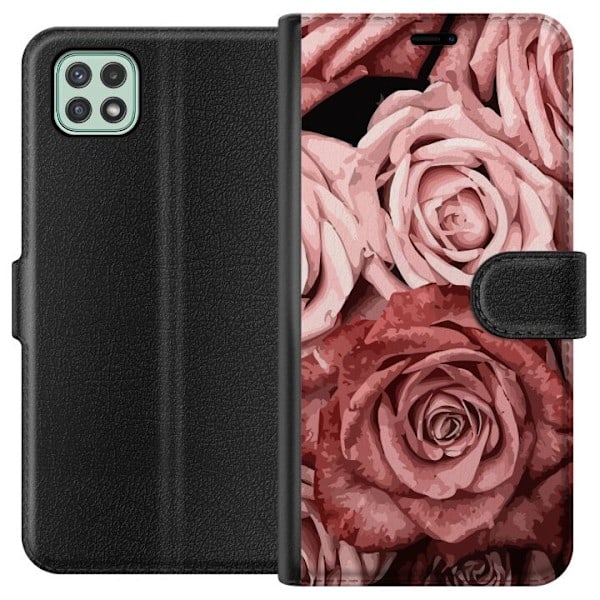 Samsung Galaxy A22 5G Plånboksfodral Rosor
