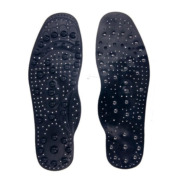 Long Infrared Tourmaline Acupressure Sole, Magnetic Acupressure Zone Therapy Insole, Foot Massages Magnetic Insoles (1 Pair) Black L