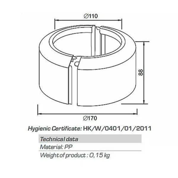 Hög Split Todelt Hvit WC Toalett Rosett Avløpsrør Tilkoblingskrage Beskyttelse 110mm