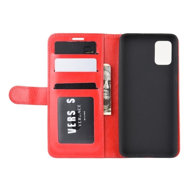 Samsung Galaxy A71 - Crazy Horse Lompakkokotelo - Punainen Punainen Punainen