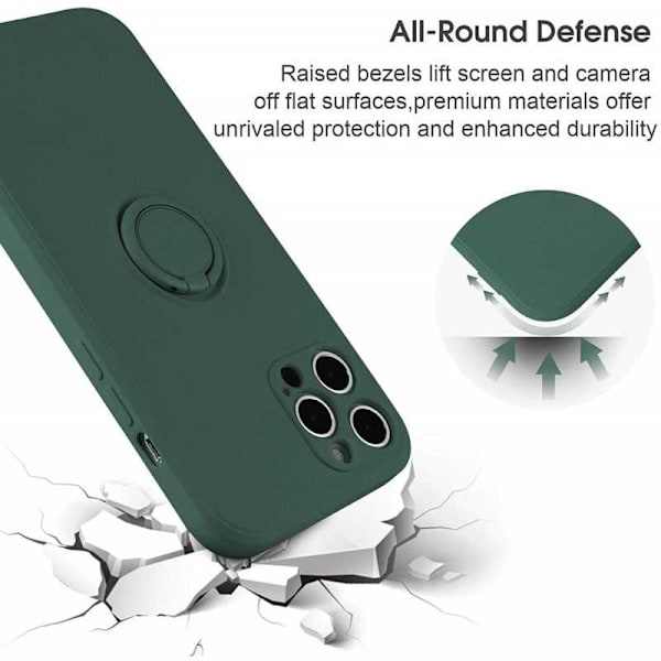 iPhone 12 Pro Max Støtsikkert Deksel med Ringholder CamShield Svart