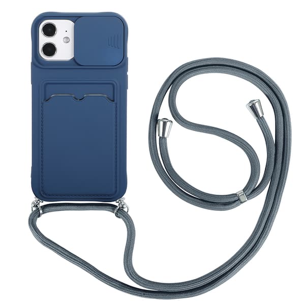 iPhone 12 - Stylish Practical Silicone Case with Card Slot Gul