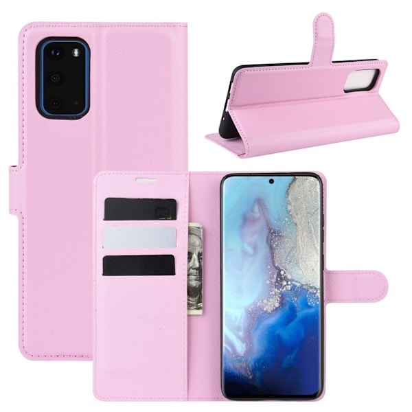 Samsung Galaxy S20 - Litsi Lompakkokotelo - Vaaleanpunainen LightPink Vaaleanpunainen
