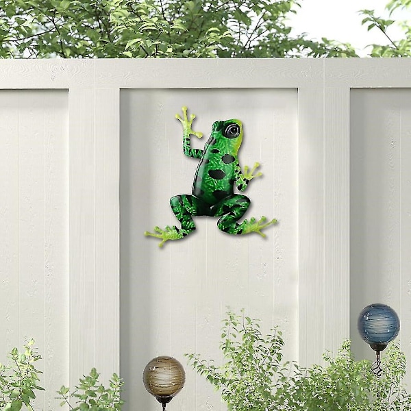 2x Groda Hängande Skulptur Färgglad Metall Väggdekor För Gård Ornament