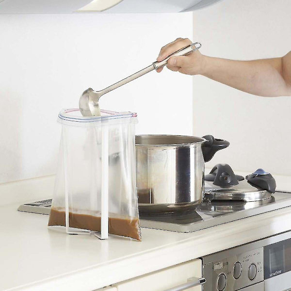 Hjemme Plastposeholder Tårn Køkken Stativholder Til Flasker, Kopper Og Vinglas Poseholder -wh (haoyi