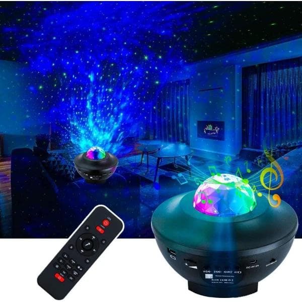 Stjerneprojektor LED Galaxy Light / Natlampe / Stjernelampe Lampe sort【co】