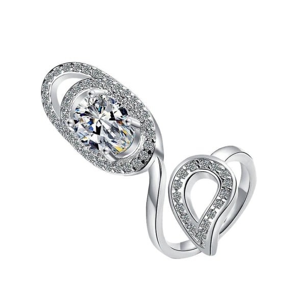 Flickringar Rhinestone Ring istapp Knogring Mellanfingerring Nagelring Vit 3x1.2cm Vit 3x1.2cm