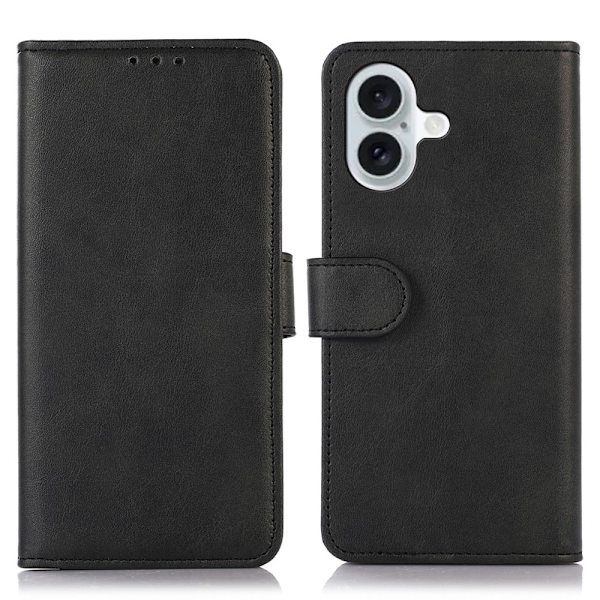 iPhone 16 Etui Læder Sort 75