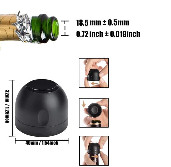 Prop til Vin & Champagne - Champagneflaske / Flaske / Vinflaske Sort Sort Black 1-Pack