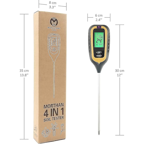 Morthan 4-i-1 jordtester, jordtester, fugtighed, lys, temperatursensor, Ph-syreindikator, til