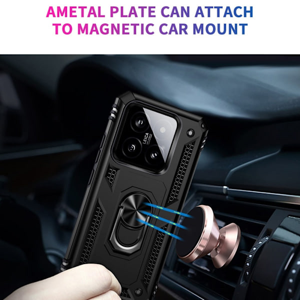 Xiaomi 14 Deksel Ring Hybrid Armor Svart