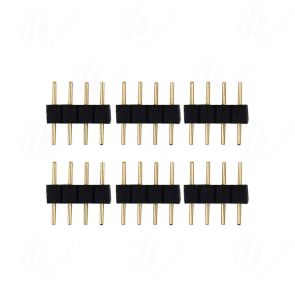 4-Pin RGB LED Strip Connector 4-Pin Plug Adapter, Svart 50st