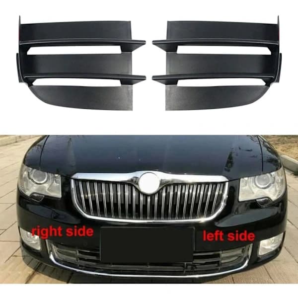1 par tåkelysramme støtfanger nedre grillpanel for Superb 2008-2013 tåkelysdeksel[co]