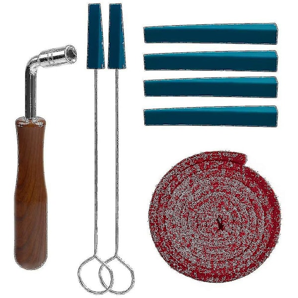 Pianon virityssarja, ammattimainen pianonvirityssarja, jossa viritysavain, vasara, temperamenttiliuska, mykistyssetti, pianon DIY-korjaussarja (8 kpl pakkauksessa) -tt