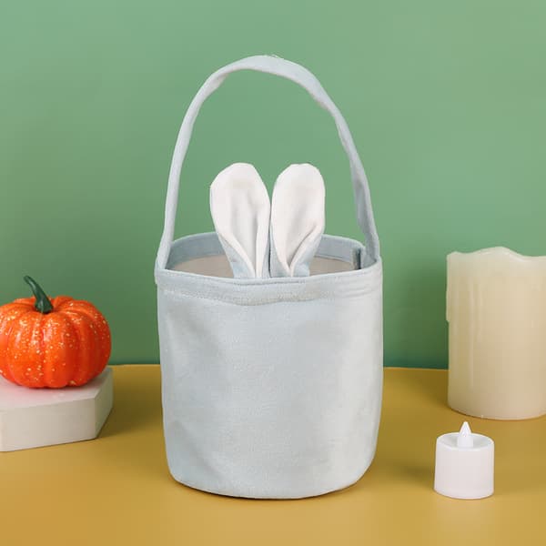 Easter Bunny Tote Bag with Rabbit Ear Basket, Party Gift Packaging, Easter Egg Box, Candy Bag (13*14.5cm)