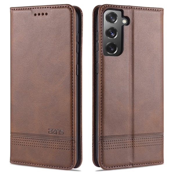 Samsung Galaxy S21 - AZNS Flip Fodral - Brun Brunt Brun