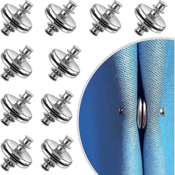 10pcs Curtain Magnets Closure, Curtain Weights Magnets With Back Tack, Prevent Lights From Leaking Button