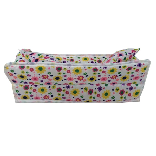 3 st/set Soffa Soffbord 2 Kuddar För Barbies Barn Dockhus Möbler Tryck