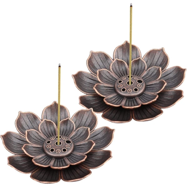 2 stk. Messing Røgelseholder, Lotus Røgelseholder, Røgelseholder, Røgelsebrænder, Røgelsebrænder, 6 Huller Røgelseholder Uden Røgelsespinde