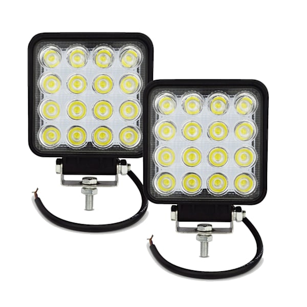 2 Piece 4 inch Square Led Work Light Bar Driving Pods Floood Beam Work Lamp for Off-Road SUV Boat Jeep ruck