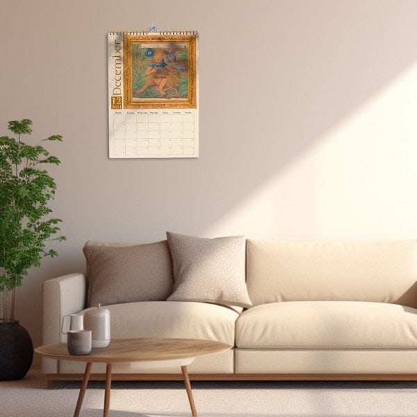 Konstig medeltida katter kalender 2024 katt väggkalender roliga katter 11 * 8,5 tum PÅ