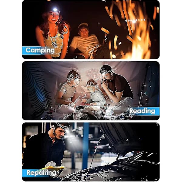 Vanntett 12000 lumen hodelykt oppladbar frontlykt 9 LED-lamper[CO]