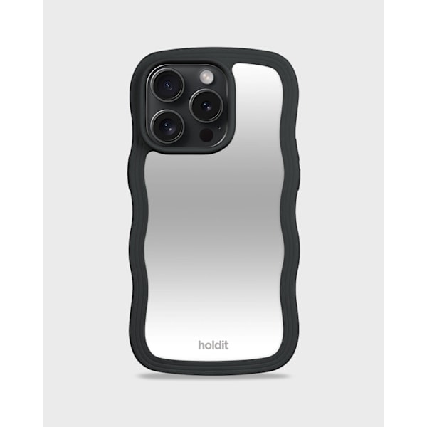 holdit iPhone 15 Pro Deksel Wavy Black Mirror