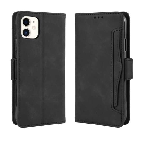 iPhone 12 Mini Pungcover PU-læder 6-rum Winston V3 Svart black